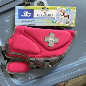 Dog Life Jacket Top Paw Neoprene Flotation device 15-30 Lbs Small Pink - Picture 1 of 5