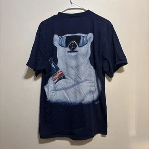 VTG 1994 Coke T Shirt Blue BIG POLAR BEAR Graphic Single Stitch USA -Size Large - Picture 1 of 9