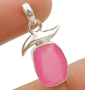 Natural Rose Quartz 925 Solid Sterling Silver Pendant Jewelry 1 1/5" Long @B17-6 - Picture 1 of 1