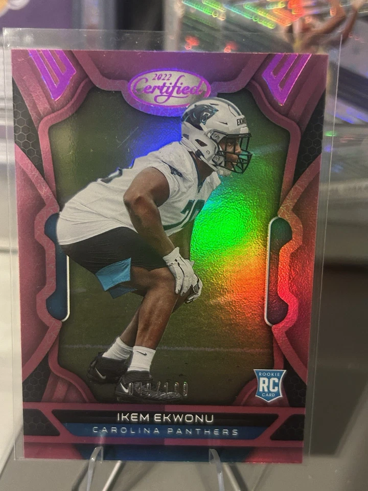 2022 Certified Football Ikem Ekwonu Pink Mirror RC /199 Panthers - Image 1 of 1