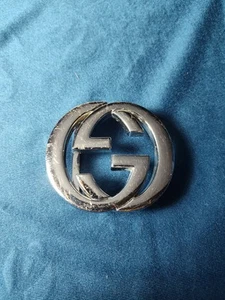 Gucci Belt Buckle Silver In Color Scratched Will Need Help 2-3/8 X 2-5/8 - Picture 1 of 8