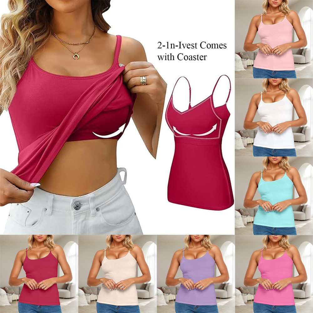 Ropa Interior Mujer Camiseta Sin Mangas Con Sujetador Incorporado