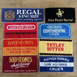 8 x Vintage Pub Fabric Towels / Bar Runners / Drip Mats • Man Cave / Home Bar - Picture 1 of 11
