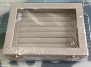Ringhalter Aufbewahrung Vitrine Organizer Grau 20,5cm Samt  - Bild 1 von 6