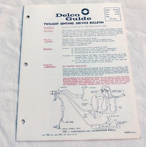 1963 Riviera Wildcat LeSabre Original GM Twilight Sentinel Service Info 63 NOS - Picture 1 of 4