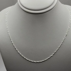925 NEW Sterling Silver Singapore Necklace 1.25mm 18" FREE SHIPPING - Imagen 1 de 8