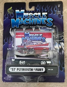 2005 Muscle Machines 04-20 '57 Plymouth Fury Black 1:64 Die-Cast - Picture 1 of 4
