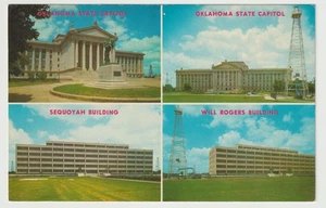 Oklahoma City Oklahoma State Capitol Komplex Vier-Ansichten Postkarte - Bild 1 von 2