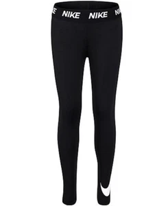Nike Girls Dri-FIT One Leggings Black White Size 6 Swoosh NWT 36B293-023 - Picture 1 of 8