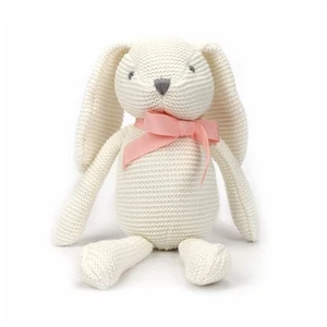 Organic Baby Toys White Bunny Rabbit Stuffed Animal for Newborn 7.1" - Picture 1 of 6