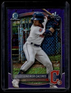 2025 Bowman Chrome #BCP-231 Juneiker Caceres Prospects Purple Shimmer #/250 - Picture 1 of 2