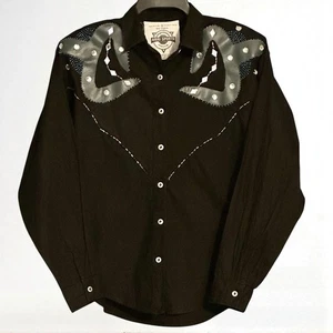 Vintage AMRI Women's Black Embellished Western Shirt Sz Medium Rhinestones Rodeo - Picture 1 of 9