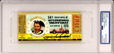 1970 Indy Indianapolis 500 Ticket Signed 1969 Winner Mario Andretti PSA DNA COA - Image 1 of 2