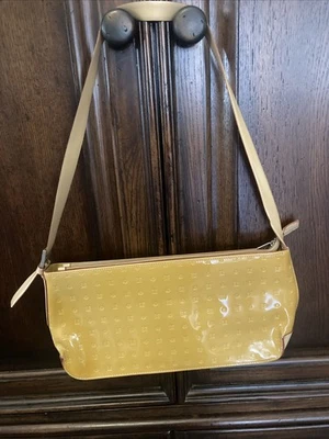 ARCADIA Italy Embossed Yellow Patent Leather Top Handle Purse Shoulder Bag - Image 1 of 4