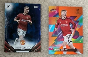 2024 Topps Finest Rasmus Hojlund Naranja/25 Y Topps Azul Inferno/125! - Imagen 1 de 2