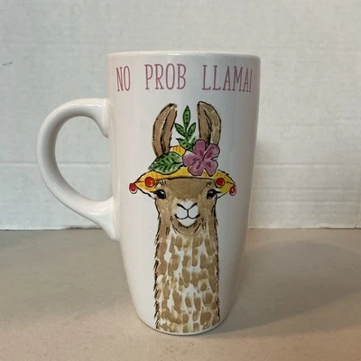 rue2 NO PROB LLAMA Coffee Tea Cup Mug 20oz - 6.5” Tall - RARE  - Image 1 of 4