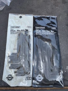 Sears Craftsman USA Nos Metric SAE 20pc Hex Key Sets 46677 46696 Matching Rare - Picture 1 of 8