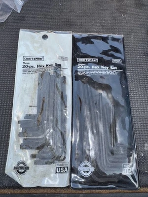 Sears Craftsman USA Nos Metric SAE 20pc Hex Key Sets 46677 46696 Matching Rare - Image 1 of 4
