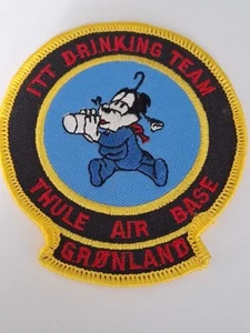 Vintage ITT Drinking Team Thule Air Base Round Patch GRONLAND Greenland - Picture 1 of 6