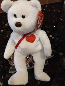 Ty Beanie Valentino ( GHOST VERSION ) Made in Indonesia P.E Pellets 1993/1994 - Picture 1 of 11