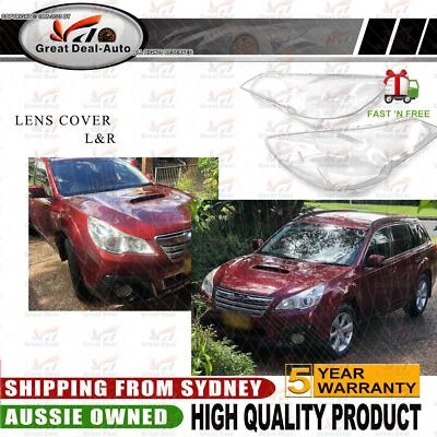 2x L+R Headlight Lens Cover Replacement For Subaru Outback Liberty 2010-2014 AU - image 1 of 4