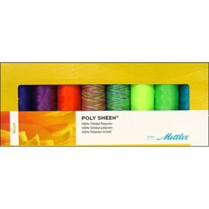 Poly Sheen No.40 Thread Pack 8 x 200m Spools Variegated / Neon Mix - Picture 1 of 1