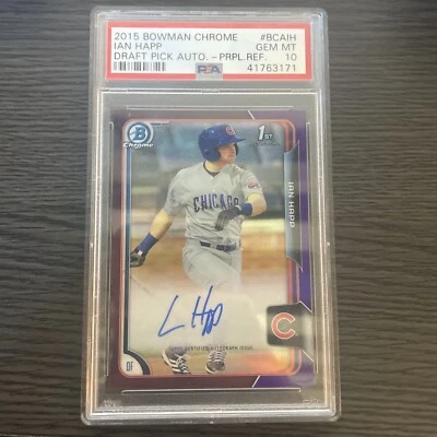 IAN HAPP 2015 BOWMAN ROOKIE PURPLE AUTO Refractor 106/250 PSA 10 GEM MT BCAIH - Изображение 1 из 3