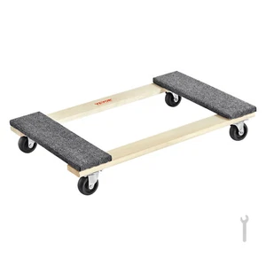 VEVOR Furniture Dolly Moving Dolly Caster 454 kg Capacity 4 Rolling Wheels Wood - Picture 1 of 12