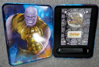 2018 Avenger Infinity War Thanos Fiji 2ozt. .999 Silver Round with Box w/ stand - Image 1 of 4