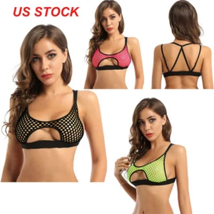 Sujetador transparente hueco de red para mujer Top corto Camisola Cami Top Bustier - Imagen 1 de 30