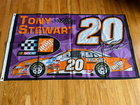 Vintage Tony Stewart #20 THE HOME DEPOT 3' x 5' Fan Flag Single Sided Cover