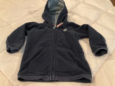 Petit Bateau navy blue fleece hooded sweatshirt 24mo - Image 1 of 3