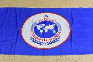Bandiera Promozionale Giochi Buona Volontà Seattle Vintage 1990 Blu - 60"x35" - Foto 1 di 3