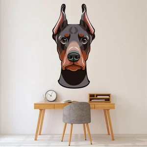 Doberman Head Guard Dog Wall Sticker WS-47599 - Picture 1 of 12