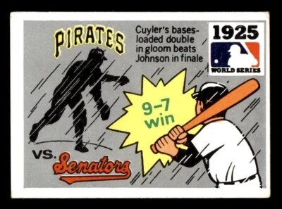 1971 Fleer World Series Baseball #23 1925 Pirates vs. Senators VG *d4 - Image 1 of 2