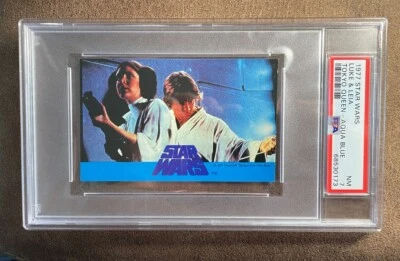 1977 Star Wars Japan Tokyo Queen Aqua Blue Luke And Leia PSA 7 - Image 1 of 2