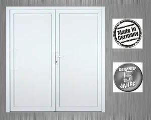 Nebeneingangstür Garagentor zweiflüglig Modell K612P weiß Maßanfertigung Stulp - Bild 1 von 7