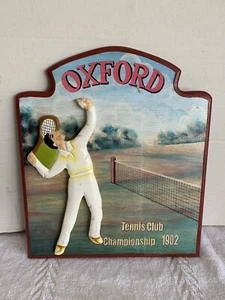 Oxford 1902 Tennis Club Championship 3-D Wall Decor 13" Hanger     1B - Picture 1 of 5