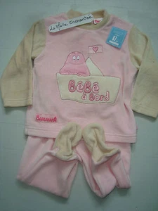 PYJAMA 2 PIECES BARBAPAPA BEBE A BORD ROSE/BEIGE 6 MOIS NEUF DEGRIFFE - Bild 1 von 1