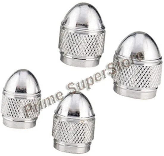4 TAPAS DE VÁSTAGO DE VÁLVULA DE METAL DE ALUMINIO CROMADO CUBIERTA DE AIRE PARA NEUMÁTICOS DE MOTOCICLETA COCHE MOTO SUV Foto 1 de 1