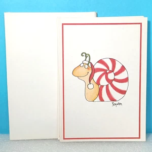 Tarjetas de Navidad Sandra Boynton Ho Ho Escargot vintage años 80 seis sueltas RPP - Imagen 1 de 3