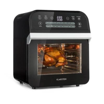 Heißluftfritteuse Mini Backofen Drehspieß Grill 12L 1600 Watt Display schwarz - Bild 1 von 4