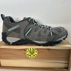 Merrell Deverta 2 Waterproof Charcoal Grey Leather Hiking Shoes Women’s Size 9 - Picture 1 of 9