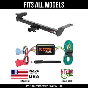 For 07-09 Acura RDX Trailer Hitch +4Way Wiring Fits All Models Curt 12004 56008 - Picture 1 of 16