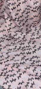 Baby Pink Multicoloured Dogs Poly Cotton Fabric 45'' PRICE PER METER - Picture 1 of 2