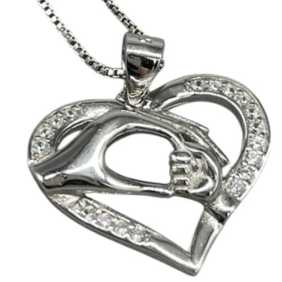 Collana Cuore Mano Mamma e Bambino donna incinta laccetto e charm firmata Gioja - Immagine 1 di 4