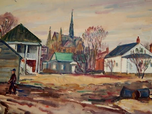 LONG ISLAND 1960ies Aquarell von Hubert Hubner 1905 - 1991 watercolor - Picture 1 of 6