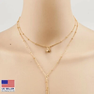 Moda Mujeres Cadena Joyería Collar Exquisito Campana Redonda Cuentas Y-Drop Colgante Foto 1 de 4