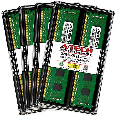32GB 8x 4GB PC3-14900R RDIMM ASUS RS720-E7-RS24-EG RS740-E7-RS24-EG Memory RAM - Image 1 of 3