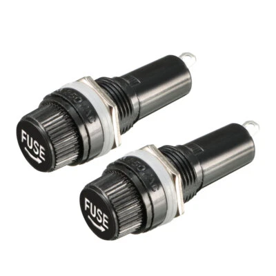 Portafusibles con tapa de tornillo montado en panel negro 2 piezas AC 10A 250V 6mm x 30mm Foto 1 de 4